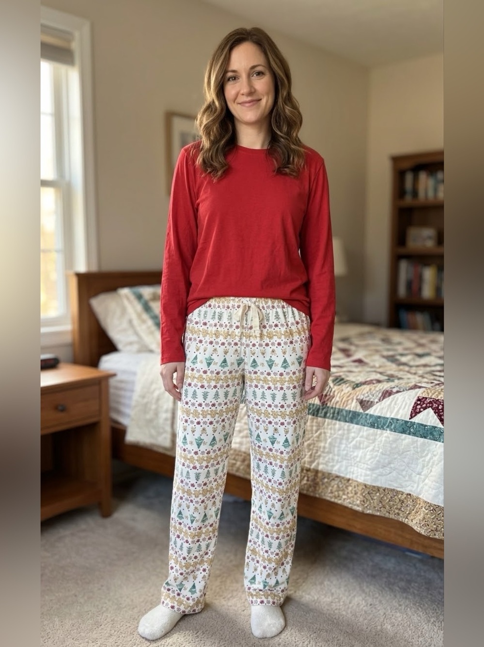 Burt’s Bees Adult Pajama Set Holidays Christmas Organic Cotton Blend NWT Size XL